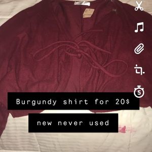 Shirt burgundy never used new